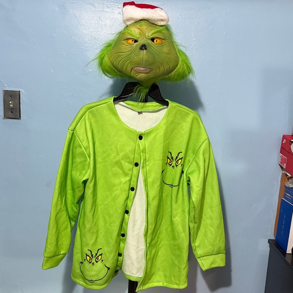 Green Grinch Costume with mask and hat